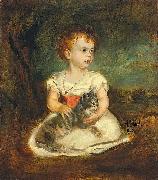 Franz von Lenbach Portrait of a little girl with cat china oil painting artist